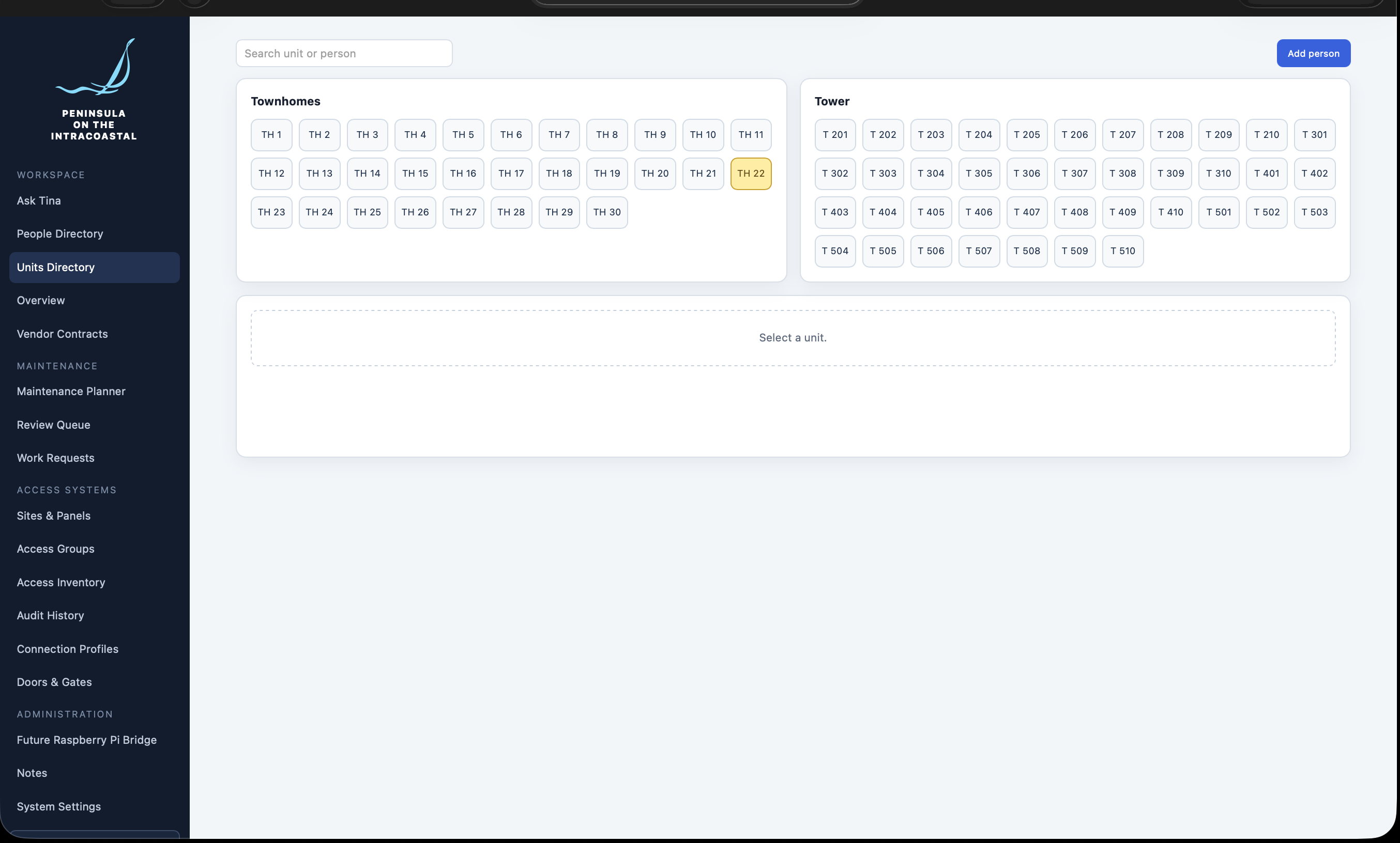 Preview of the Hector dashboard